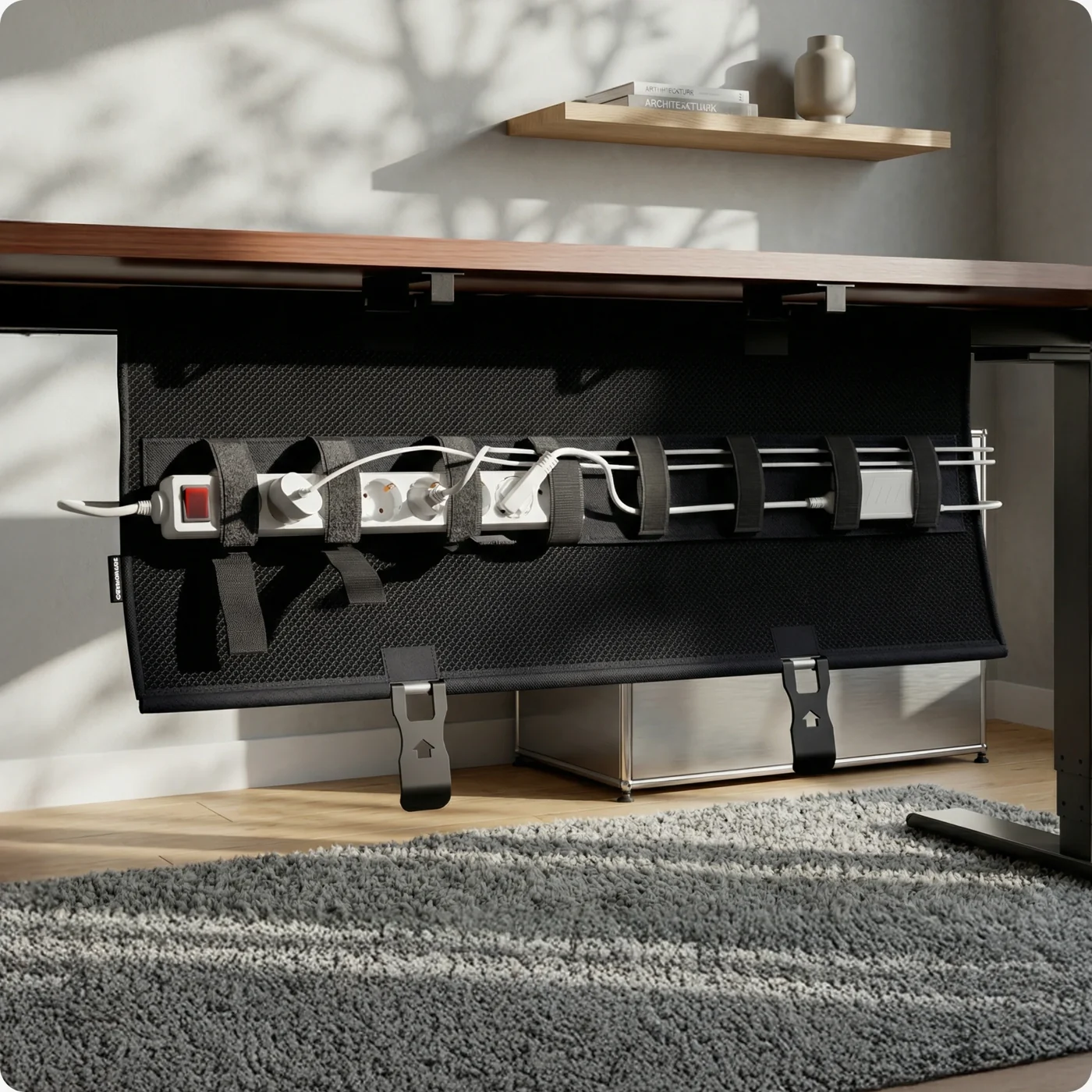 Wrap holding power strips and adapters