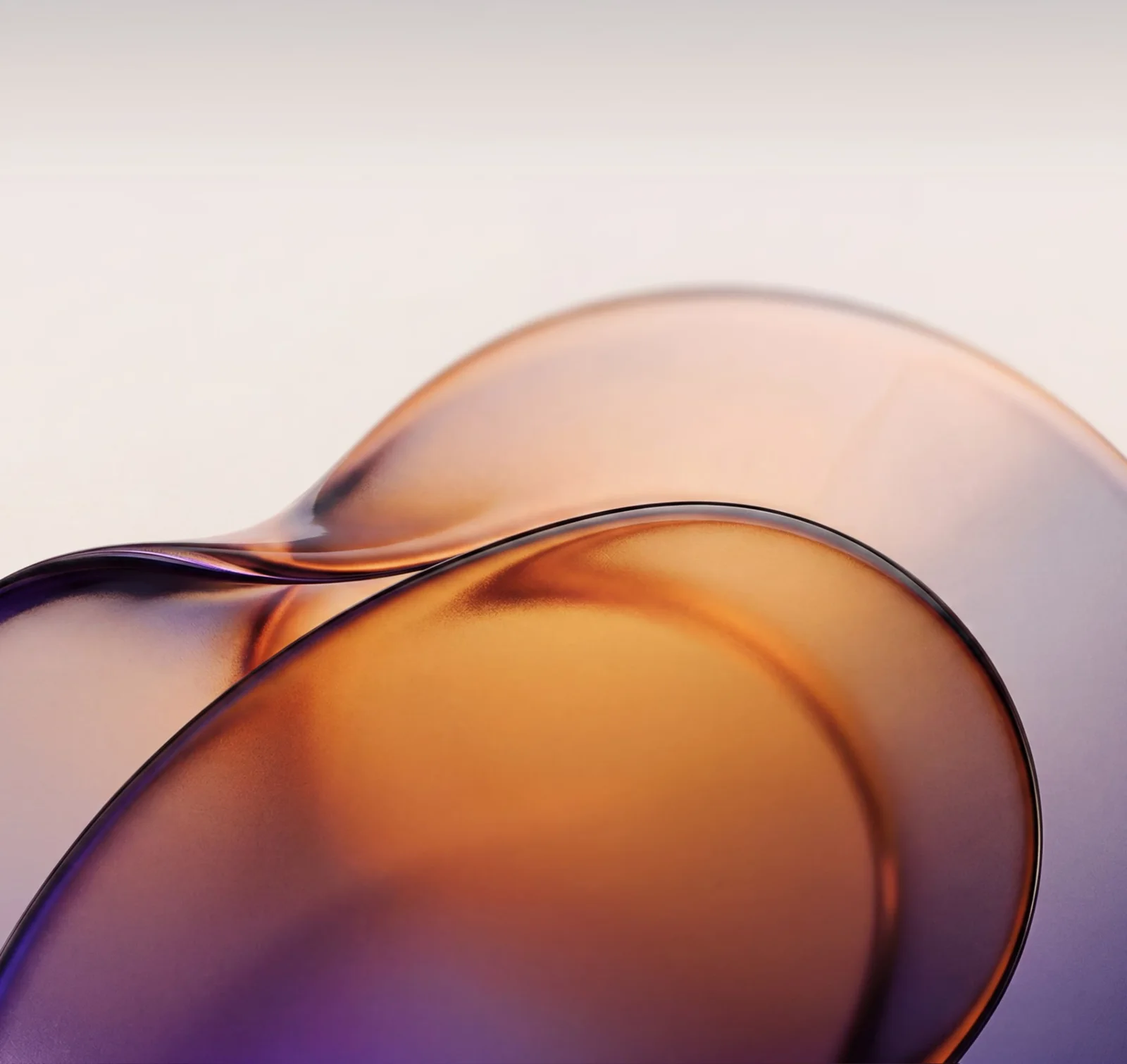 Amber and violet glass folds on light grey