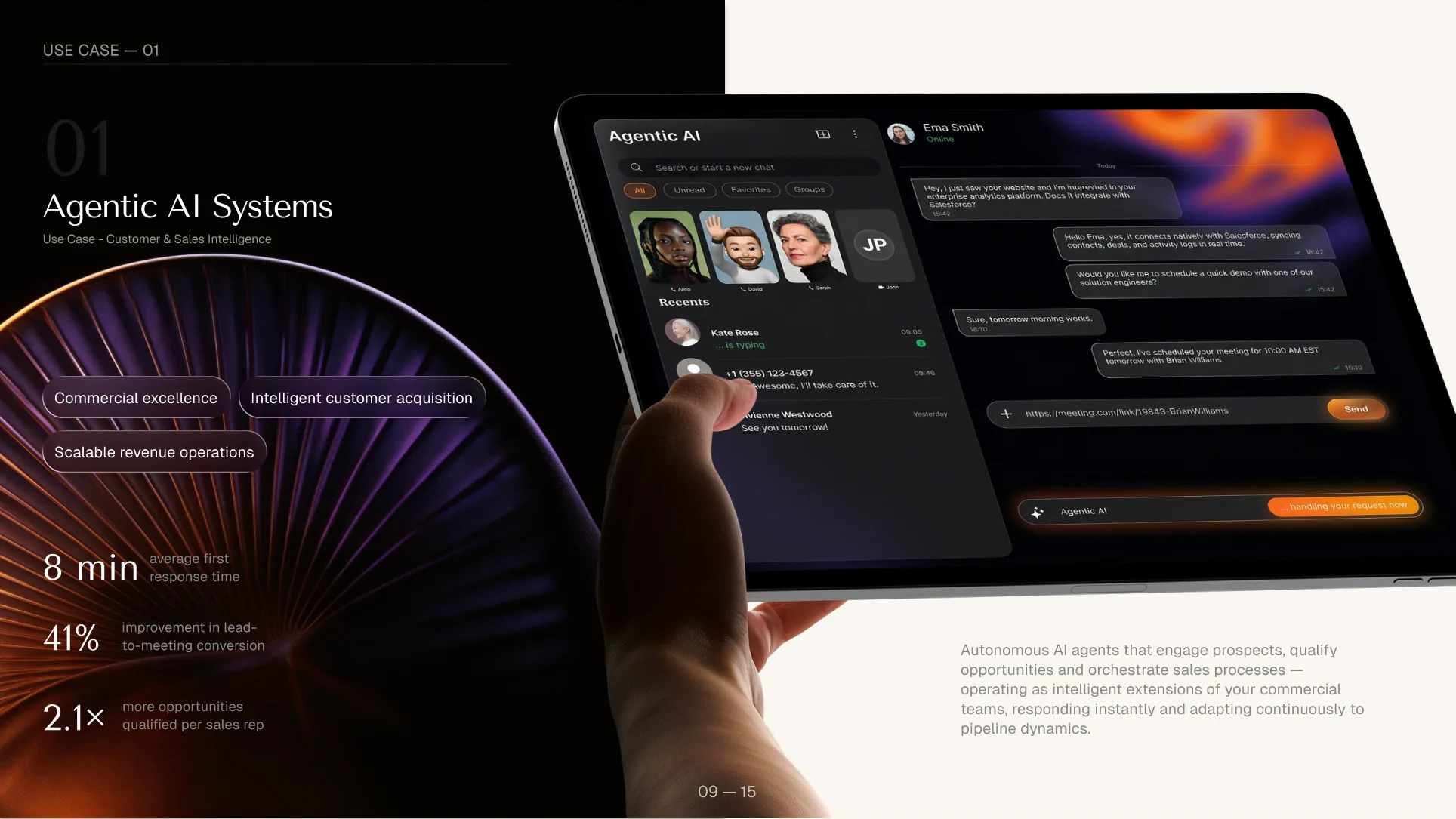 Use case 01: Agentic AI Systems, on a tablet