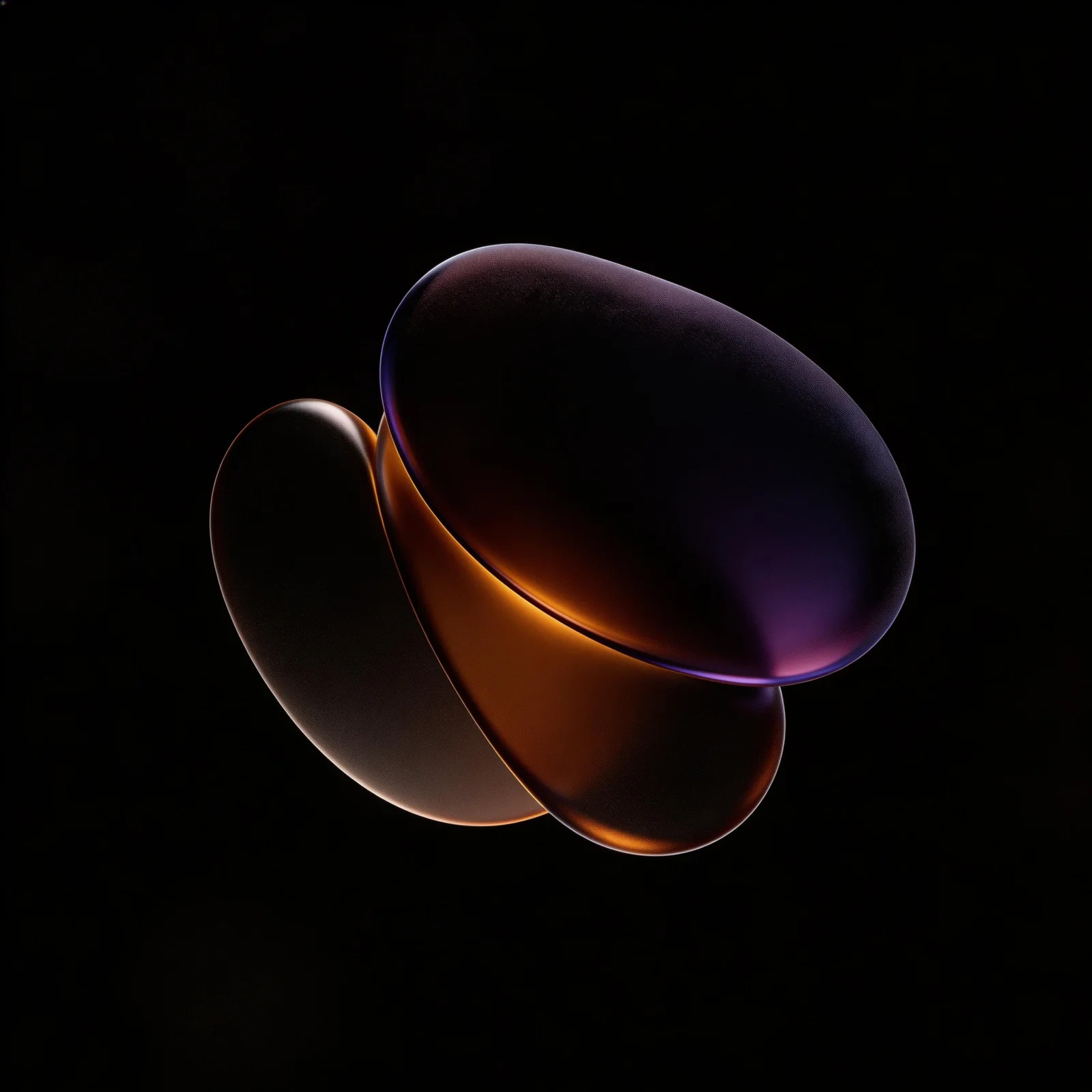 Faded violet glass form, alternate view