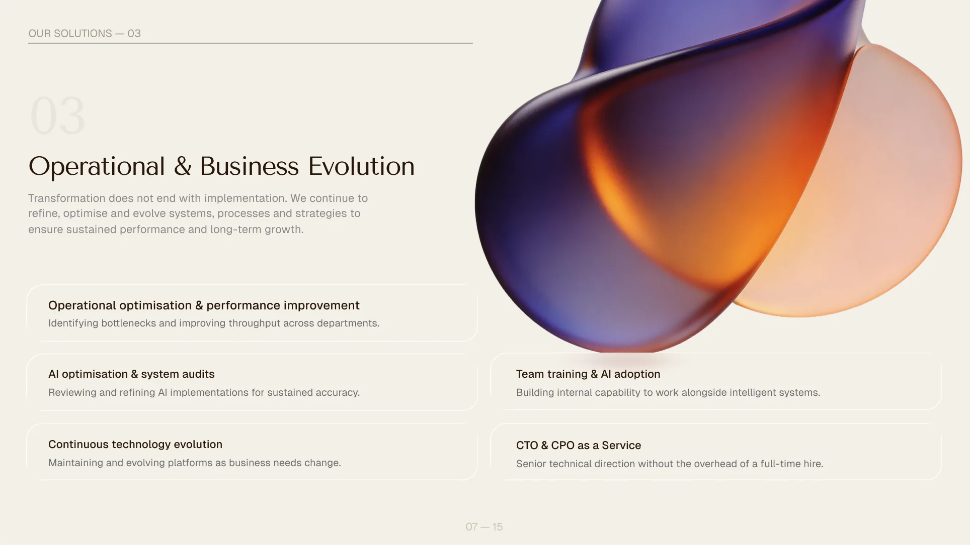 Solutions 03: Operational and Business Evolution