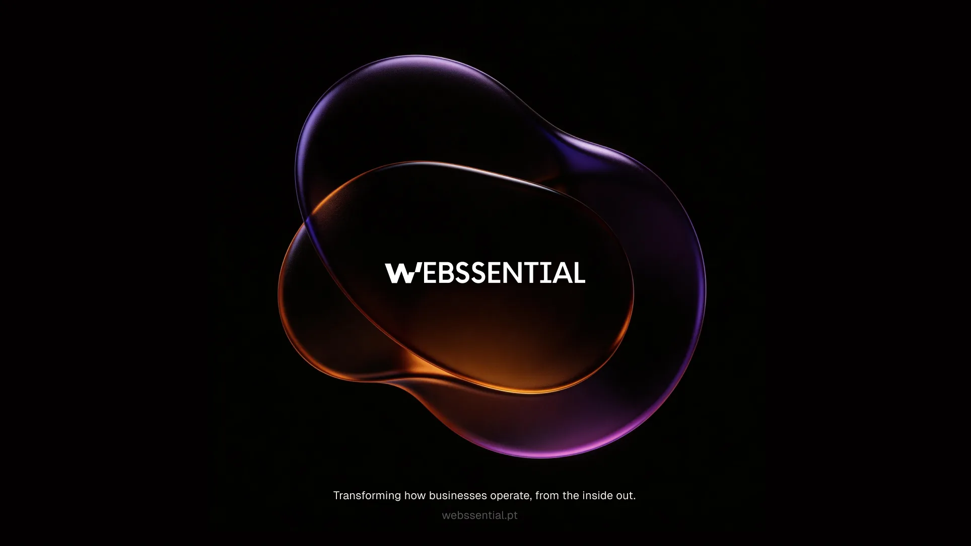 Cover: the Webssential wordmark on liquid glass