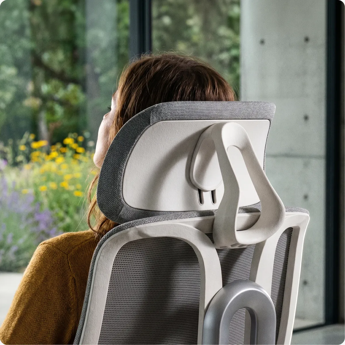 Ergonix chair headrest in the selected finish