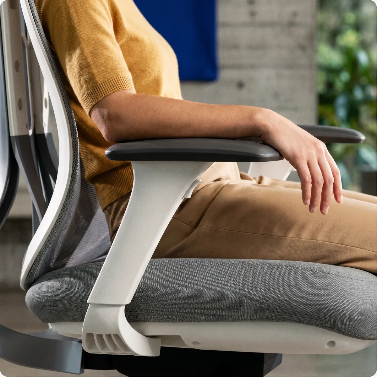 Ergonix chair armrest in the selected finish