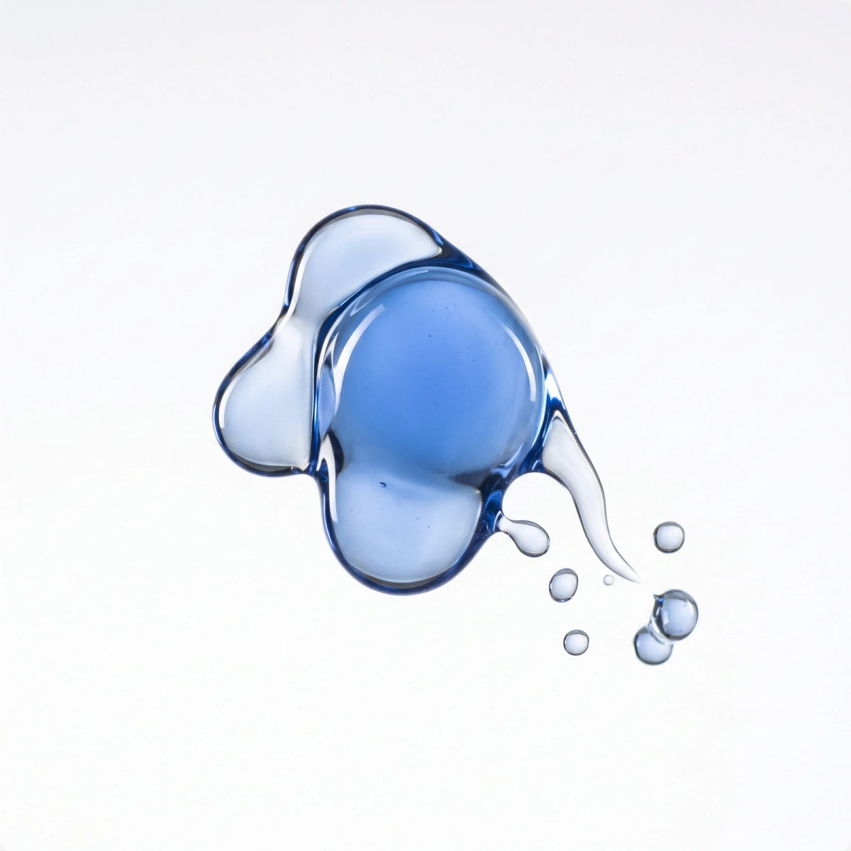 Clear blue liquid splash for Elastic Hair