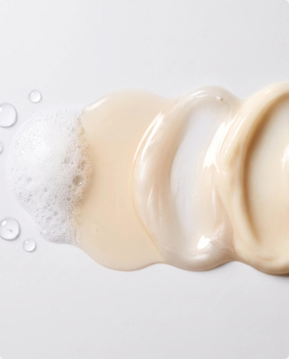 The variety pack textures, from foam to cream